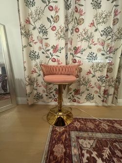 Velvet Barstool/Vanity/ salon chair with adjustable height