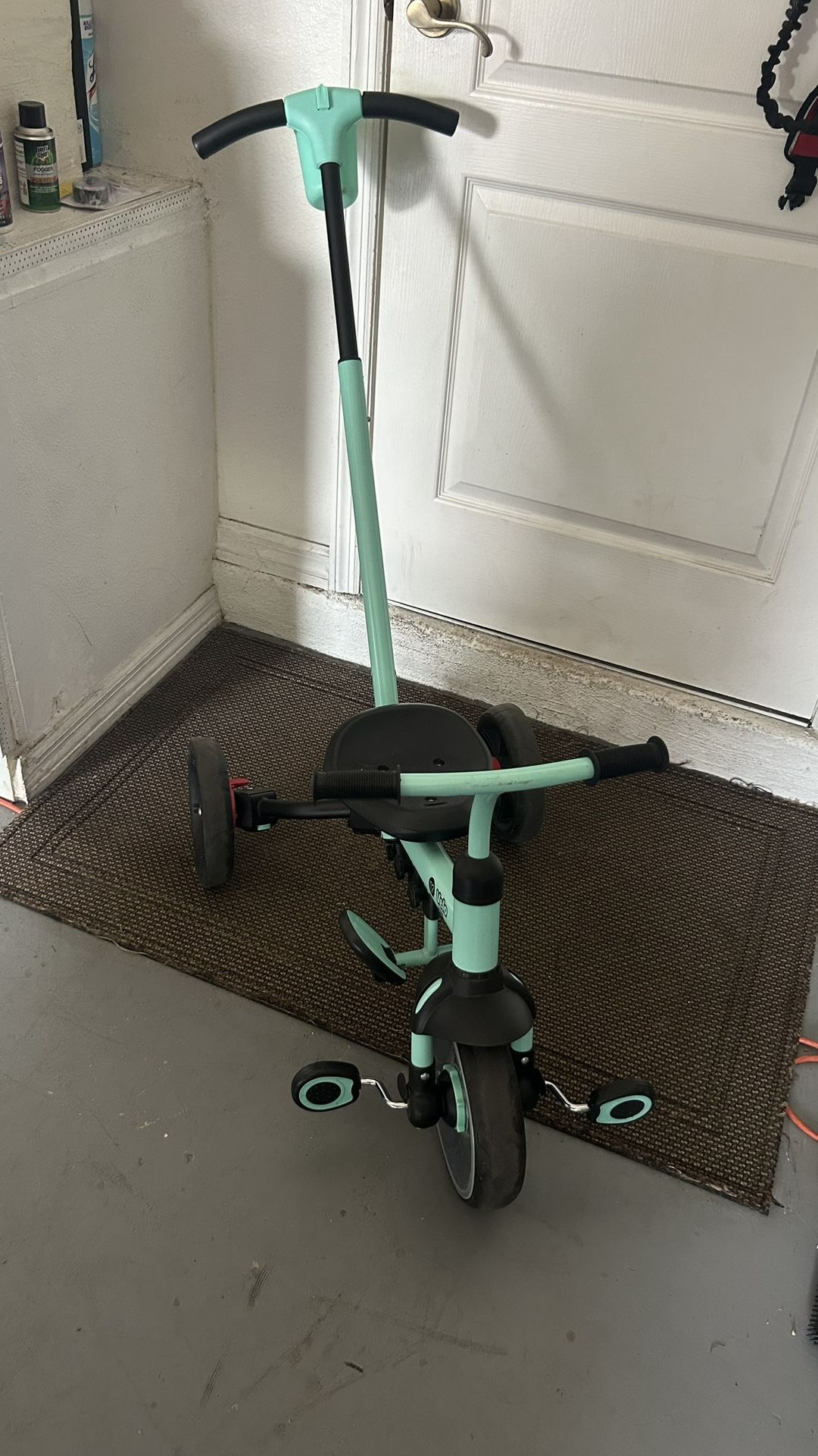 Toddler tricycle with parent push handle