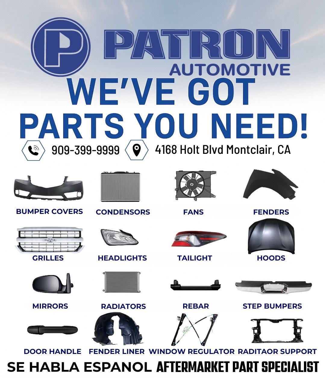 Bumper Fender Headlights Radiator Hood Lights Mirrors Grills 