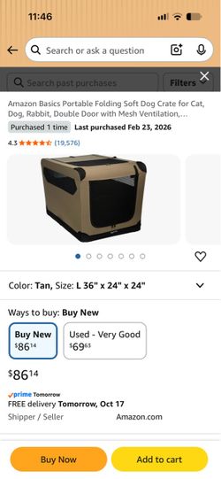 Amazon Basics Portable Folding Soft Dog Crate