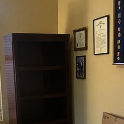 Dark Wood 5-Shelf Bookcase