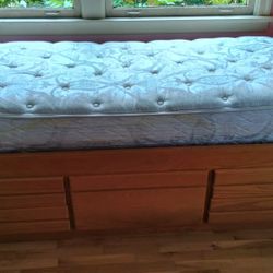 Extra-Long (XL) Twin Mattress And Storage Bed Frame