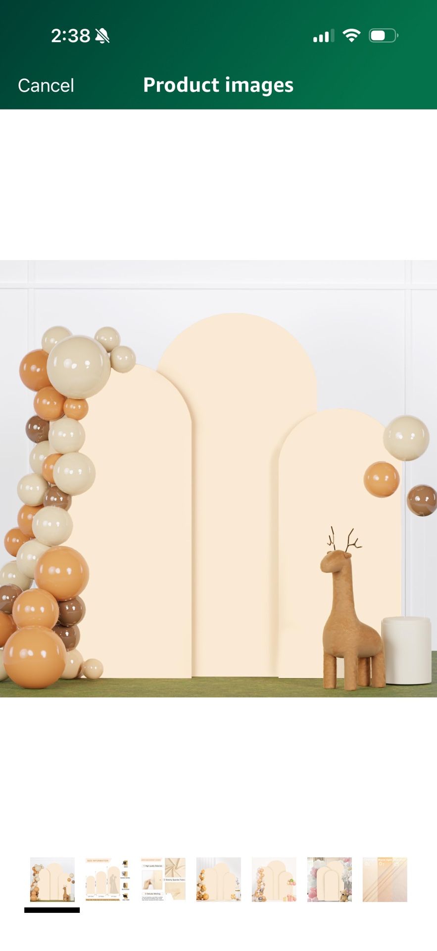 Beige Arch Cover Set 6FT 6.6FT 7.2FT Spandex Arch Stand Covers Chiara Round Top Arch Cover for Wedding Half Arch Covers Arch Stand Cover for Baby Show