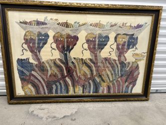 Professionally Framed Batik artwork Painting 5ft by 3.5ft