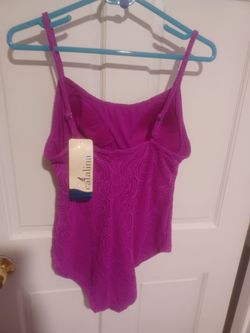 Purple one piece swimming suit