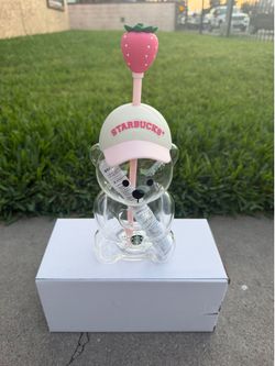 2026 Starbucks Bearista Bear Cup Tumblers Strawberry Topper Baseball Cap