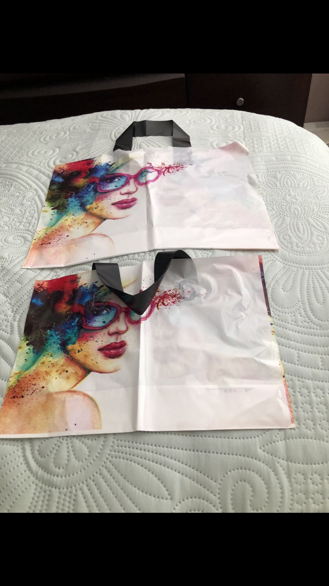 Plastic Bags With Handle 5 Large & 5 Small 