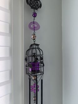 35” Evil eye candle holder wind chime