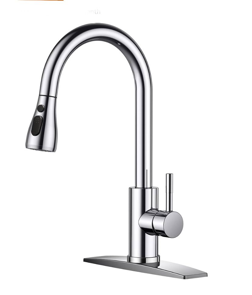 FORIOUS Kitchen Faucet with Pull Down Sprayer Chrome & LED light - Brand New