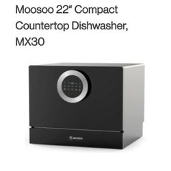 Moosoo 22″ Compact Countertop Dishwasher with 5 Washing Programs, MX30
