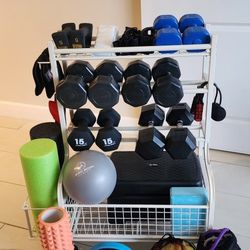 Dumbbell Rack + Assorted Dumbbells - Complete Home Gym Set Up
