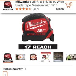 Milwaukee 35 Ft Tape Measure