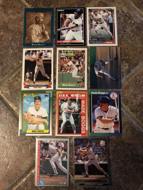 Wade Boggs assorted baseball cards. 3$ for all shown.
