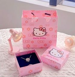 Pink Hello Kitty Themed Jewelry Gift Box Set (BOX & BAG ONLY) - Birthday Gift 🎀✨️💗🎁