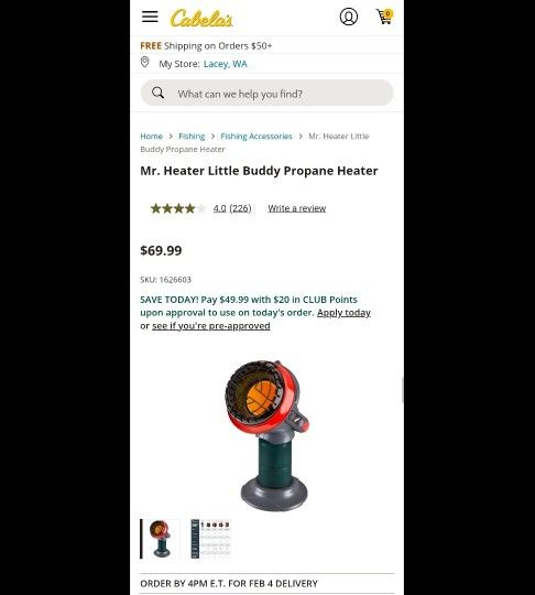 Mr. Heater Little Buddy 3,800 BTU Radiant Propane Heater