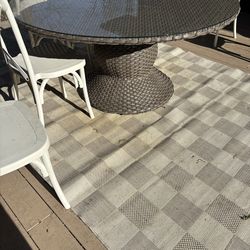 Round outdoor dining table