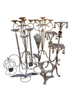 Lot 11 Wrought Iron Decor Candleholder Brutalist