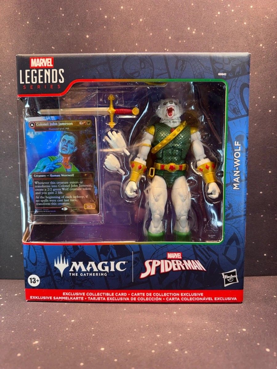 Marvel Legends Magic the Gathering MAN-WOLF 6" Hasbro Figure & Card Spider-Man