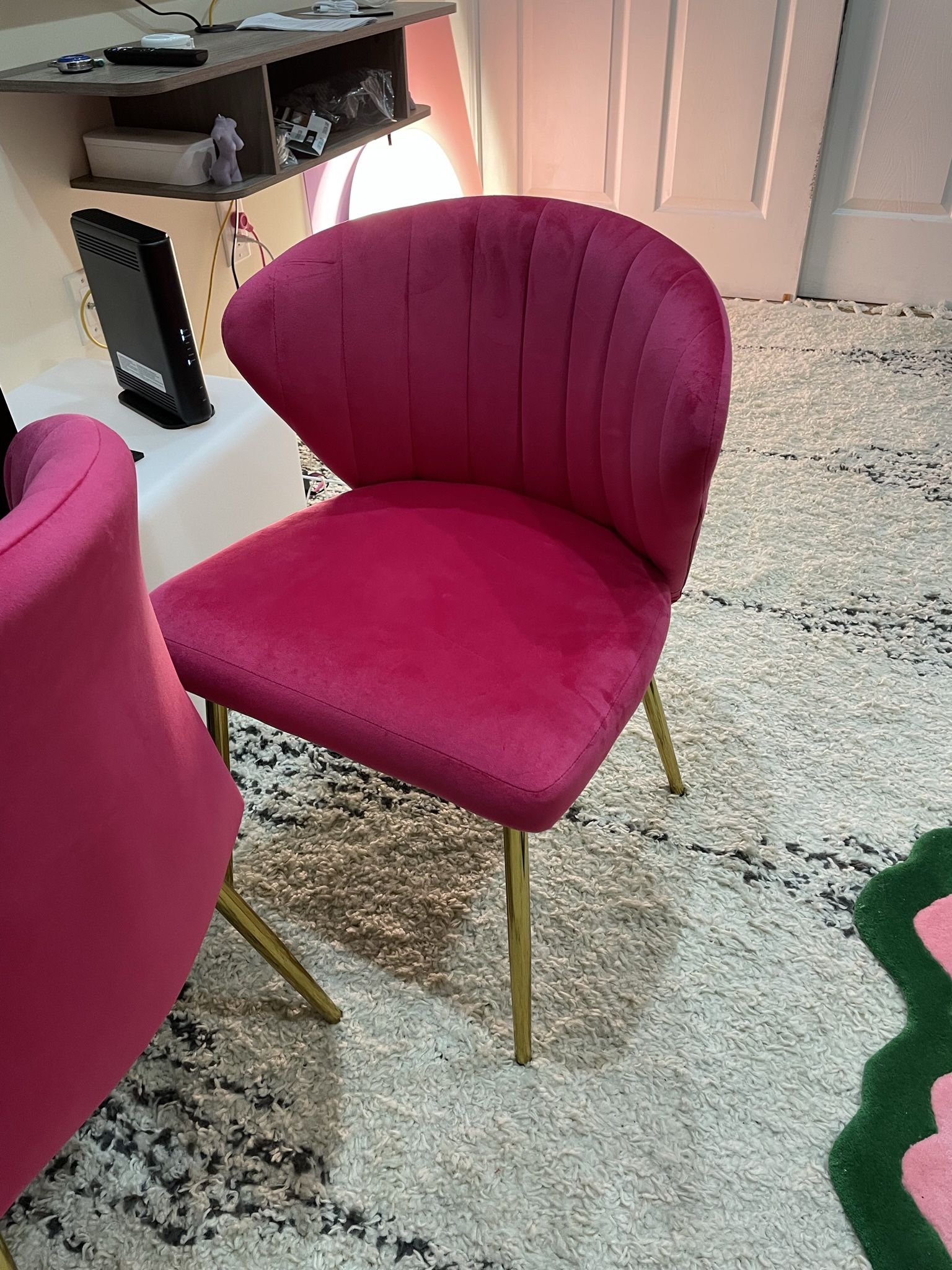 Hot pink velvet dining chairs new arrivals