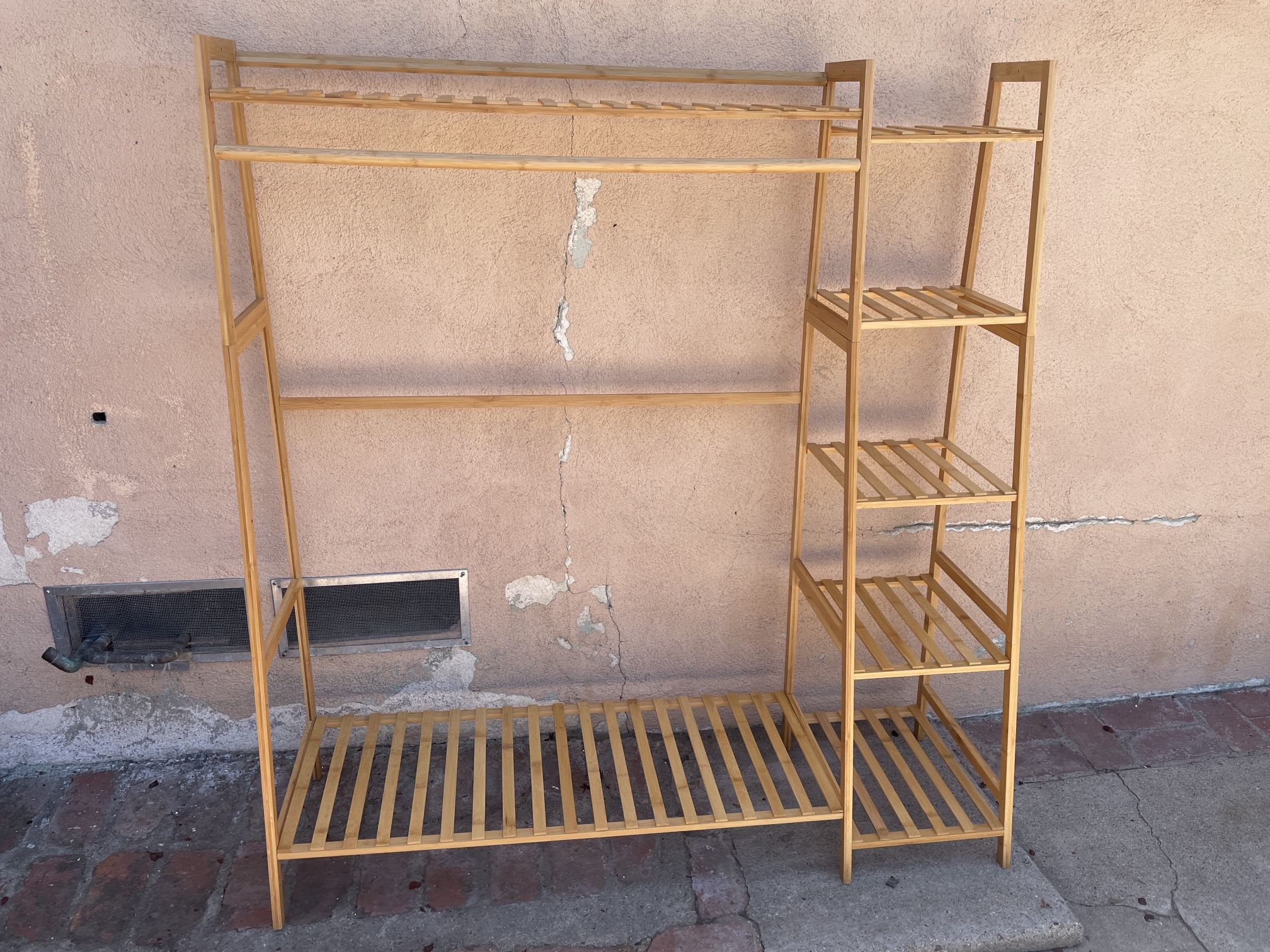 clothing rack and shelves