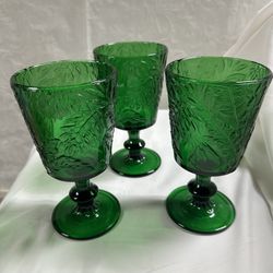 Set Of 3 Vintage Water/Wine Goblets