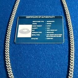 MEN's NECKLACE CHAIN (14kt WHITE GOLD, 925 STERLING SILVER), VG CUT