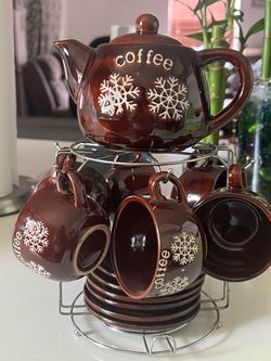 Tea cup set decoration