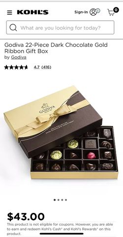 Dark Chocolate Gift Box, Gold Ribbon, 22 pc.