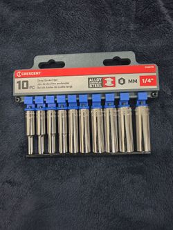 Crescent 10-Piece Deep Socket Set 1/4"