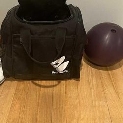 Brunswick zone bowling bag with bowling ball and bowling bag