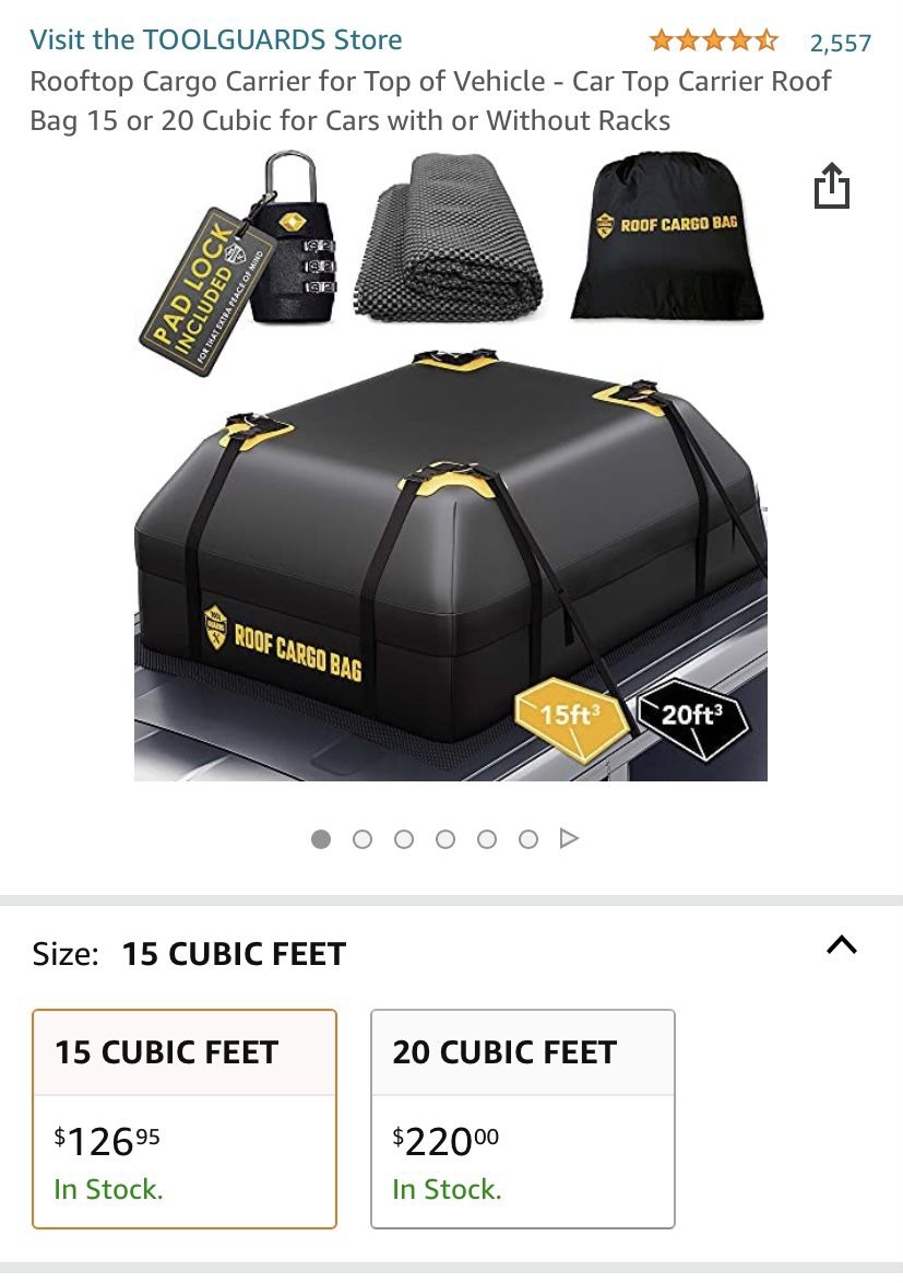 Rooftop Cargo Bag - See Photo For Great Reviews 