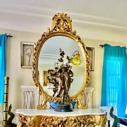 Big Gilded Mirror.      ( No Table )