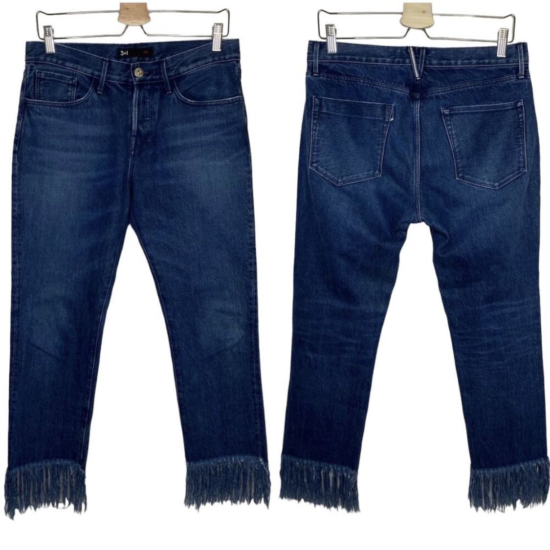 3x1 NYC Women’s Stella Fringe Straight Leg Crop Jeans , Size 28