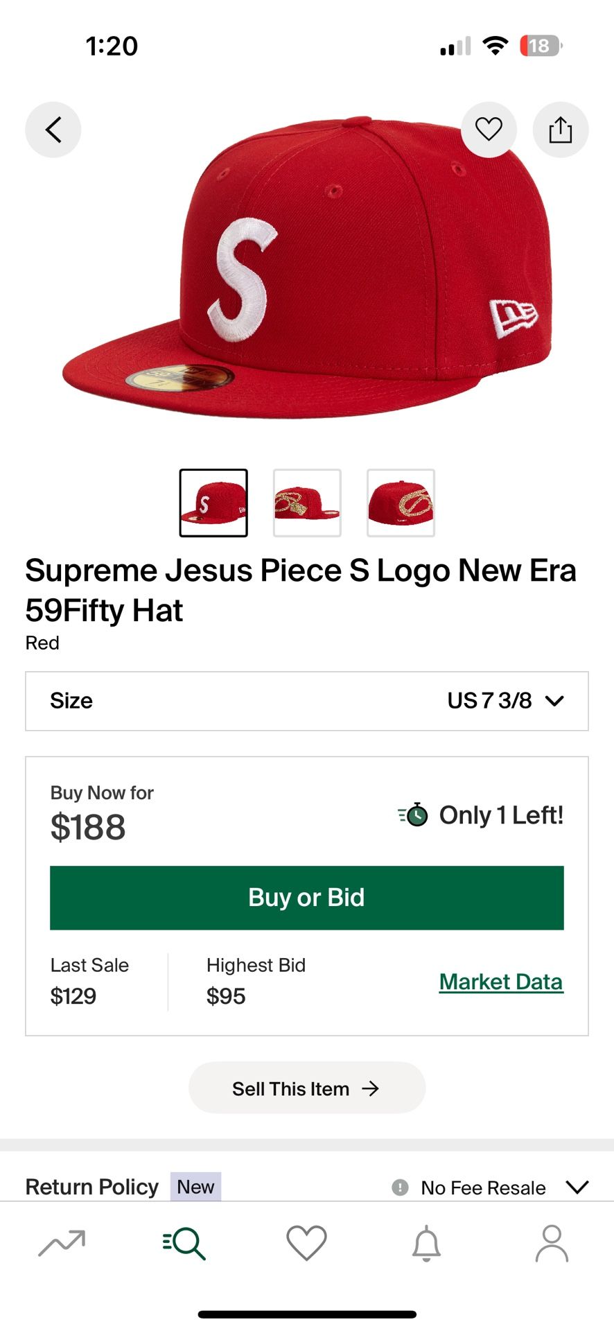 Supreme Jesus Piece S Logo New Era 59Fifty Hat