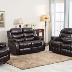 Reclining Sofa & Loveseat With Drop-down Console