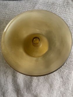 Vintage Brown Textured Glass Cake Stand