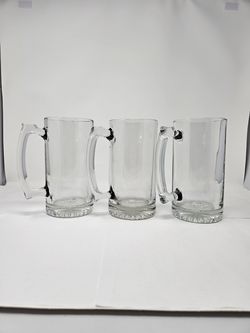 3 Heavy Duty Large 24oz Glass Mugs