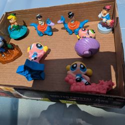 Vintage Denny's, Wendy's, and Burger King Flintstones, Jetsons, and Power Puff Toy Lot
