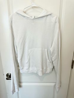 SKIMS White Modal Hoodie Womens Large Soft Pullover Kangaroo Pocket