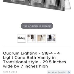 Quorum Lighting - 518-4 - 4 Light Cone Bath Vanity in Transitional style - 29.5 inches wide by 7 inches high