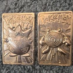 VTG 1999 Pokemon  Gold Card Togepi And Poliwhirl