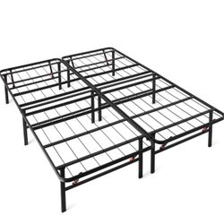 Queen Foldable Metal Bed Frame and Mattress Support 