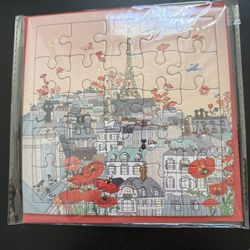 Paris Rooftops 30-Piece Jigsaw Greeting Card + Puzzle together