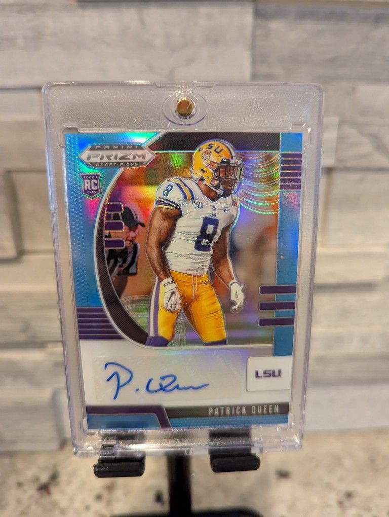 2020 Prizm Draft Picks Patrick Queen #221 Rookie Auto RC Blue /30 LSU