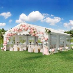 20' x 20' Canopy Party Tent & Carport - Heavy Duty Outdoor Wedding Gazebo with 4 Sand Bags, Event Shelter Canopy for Outdoor Event, Wedding, Birthday 