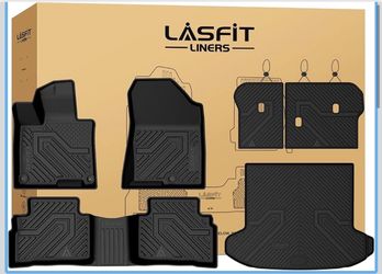 LASFIT Floor & Cargo & Seatback Mats for Kia Sportage Gas 2025 2024 2023 (Not Fit Hybrid, Not Fit 2026+), All Weather TPE Custom Fit Floor Liners with