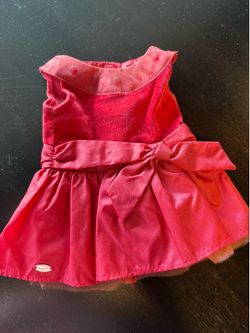 Authentic American Girl Doll Red Holiday Dress with Bow & Embellishments