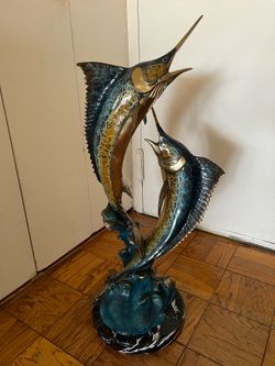 Pair of Marlin, fish sea bronze statue