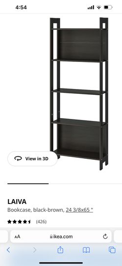 LAIVA Bookcase, black-brown, 24 3/8x65 - IKEA