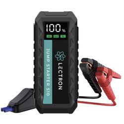 Portable Car Jump Starter, 12V Battery Booster Jumper Cables, USB Charger Power Bank, Jump Box 4000 Amp, Emergency Flashlight, Motorcycle SUV Truck